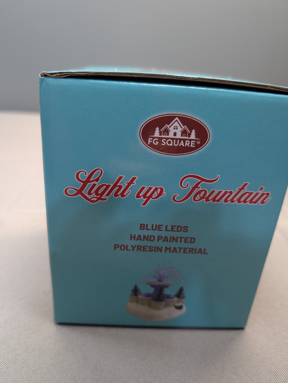 FG Square LED Light Up Fountain for Christmas Village New in Box