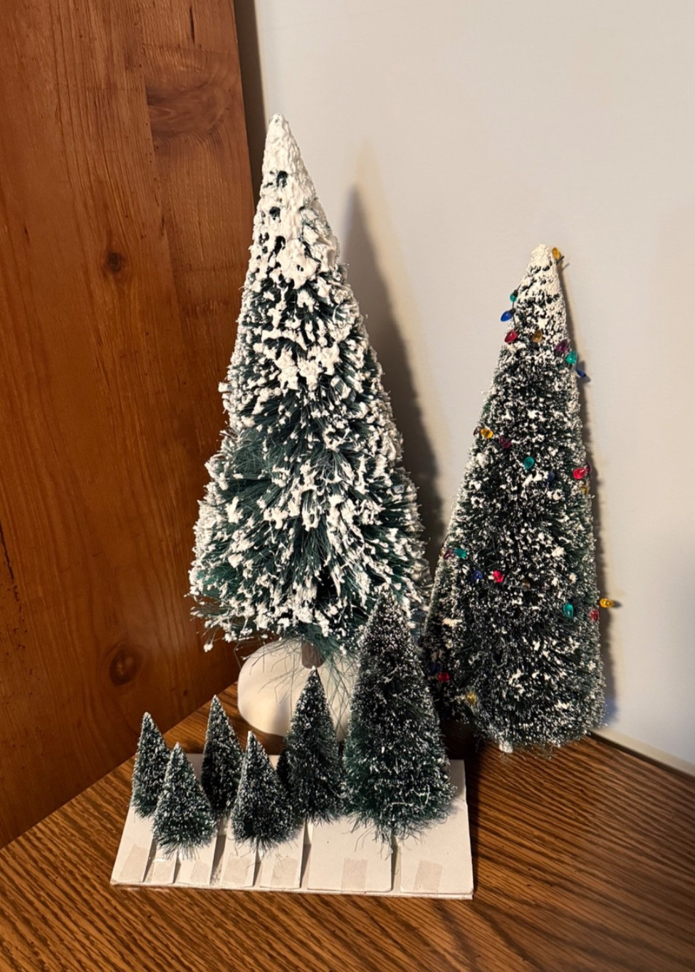 Dept 56 Frosted Sisal Trees – Lot of 8 Various Sizes
