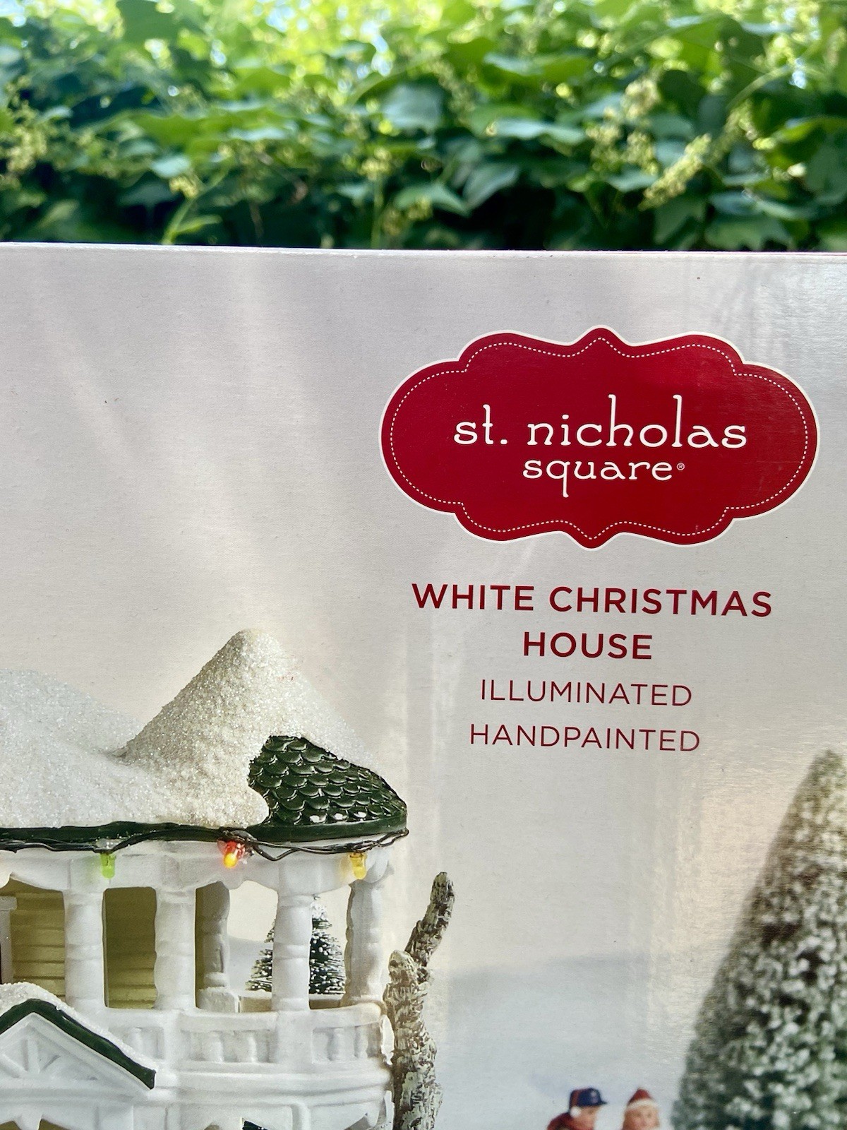 St Nicholas Square Village – White Christmas House LED Lighted – New in Box