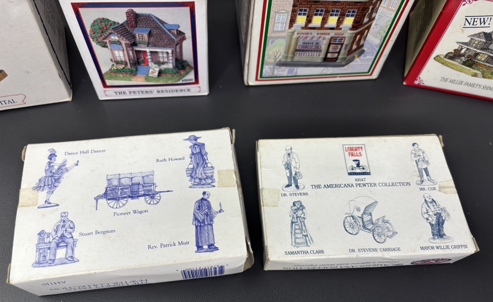 Liberty Falls Collection Miniature Buildings & Figures 1993-02 Mixed lot of 15