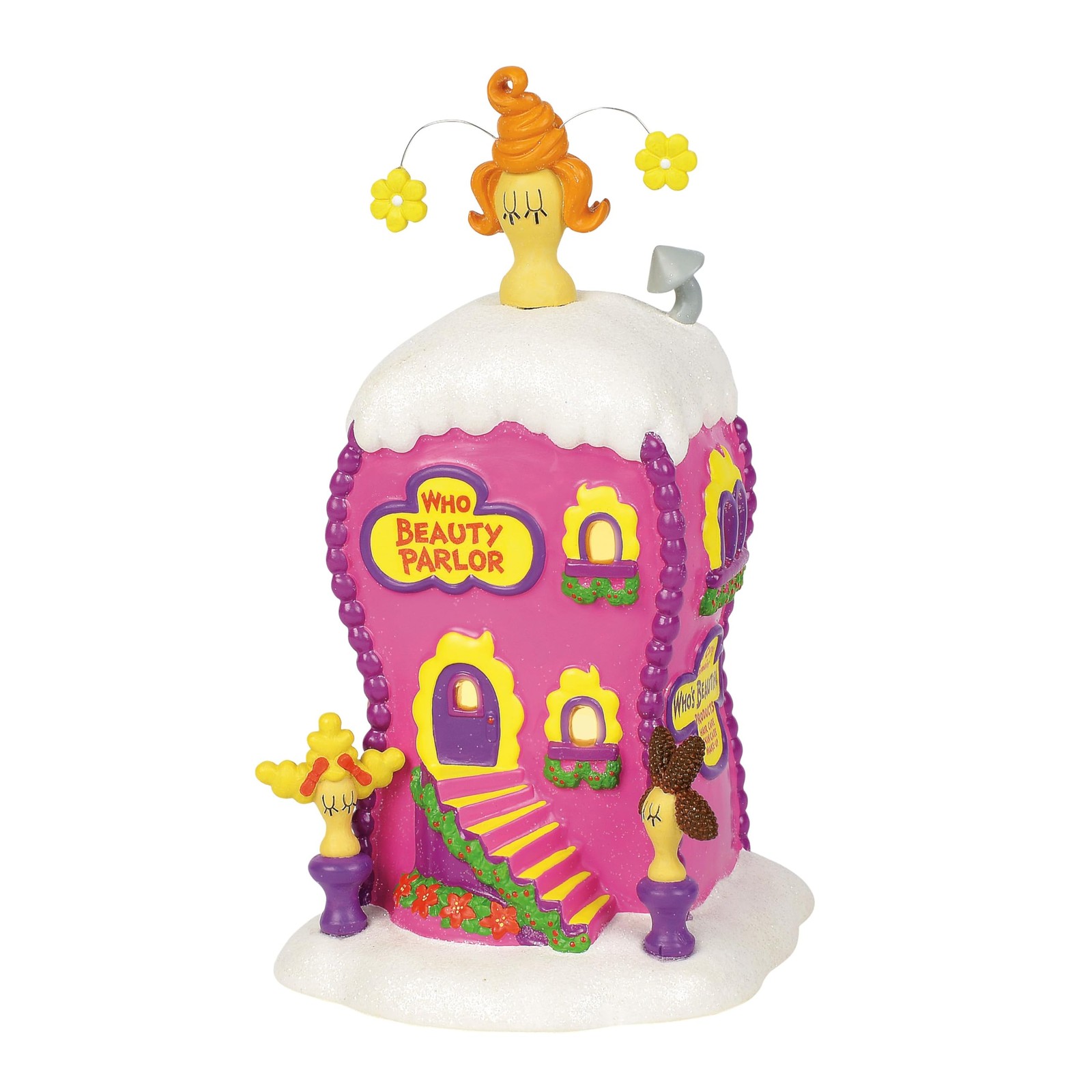 Department 56 Dr. Seuss Grinch Village La Boutique Beauty Parlor Lit Building,