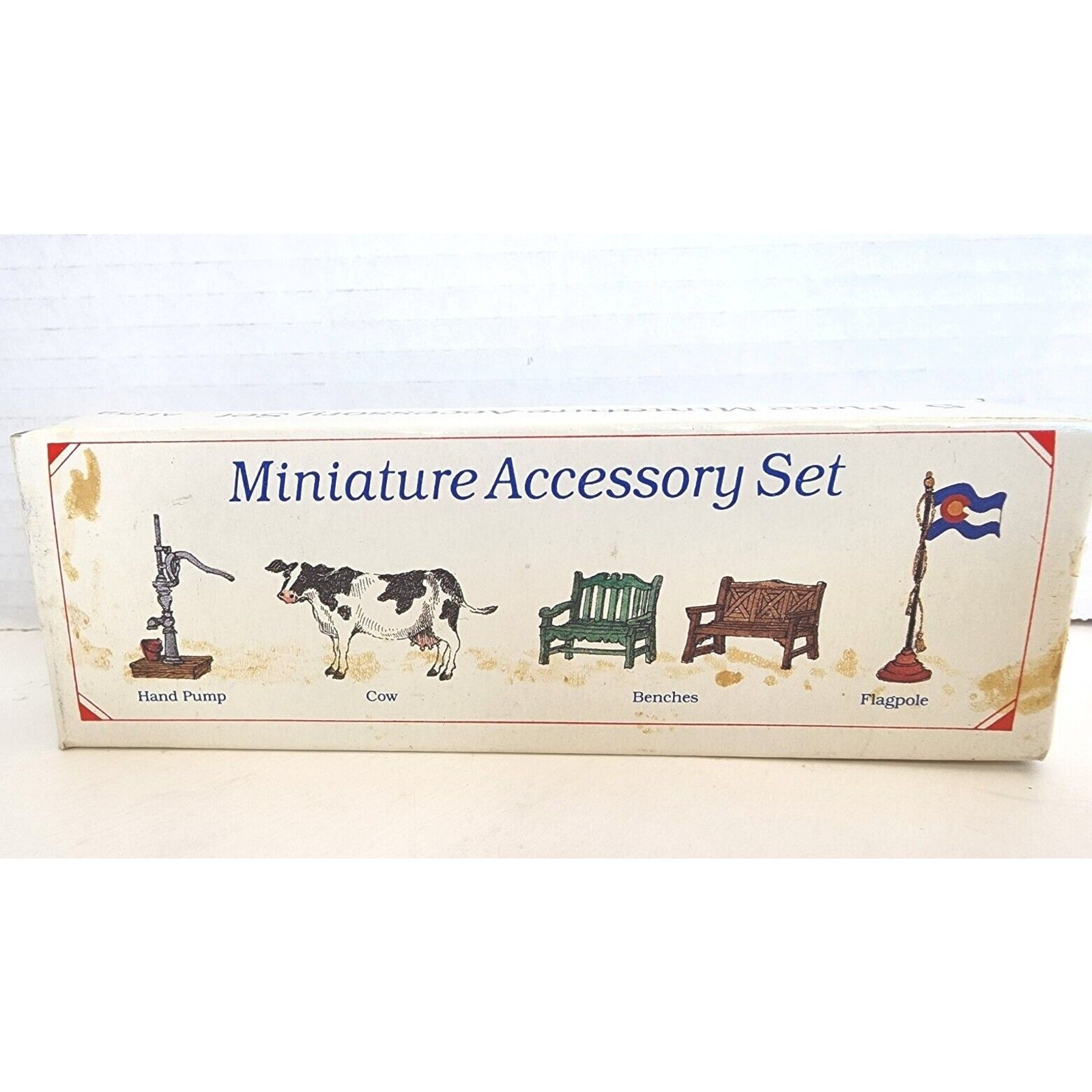 VTG Liberty Falls Americana Collection PEWTER 5 Miniature accessory set AH52 NIB