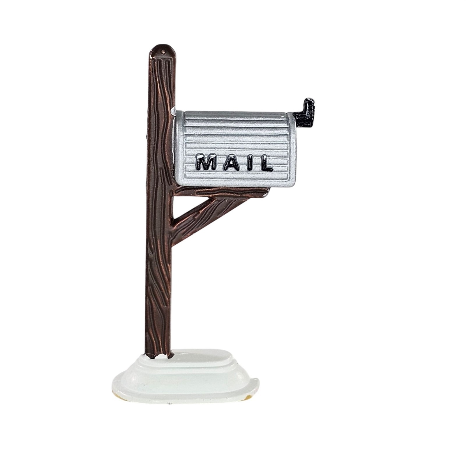 Department 56 Snow Village Accessory Metal Mailbox Miniature Brown Grey White
