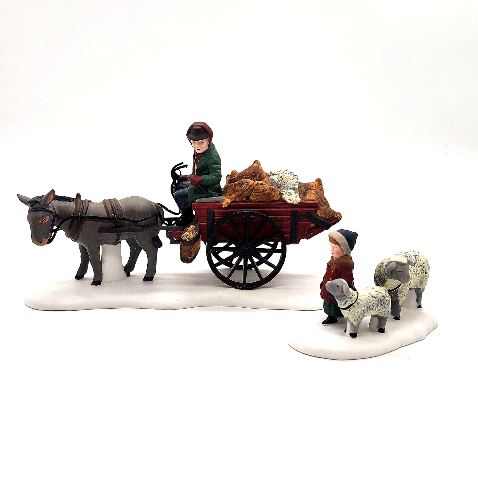 Dept 56 Dickens Village BRINGING FLEECES TO THE MILL 58190 set of 2 countryside