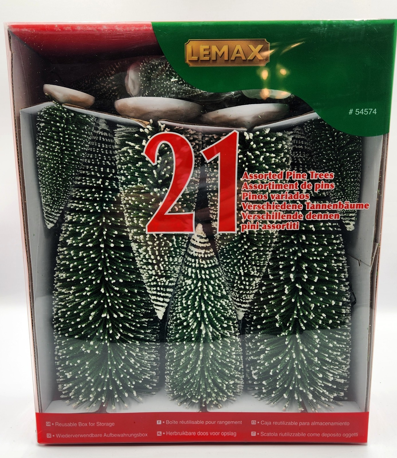 Lemax Village Collection 21 Piece Lightly Frosted Assorted Pine Trees #44376 New