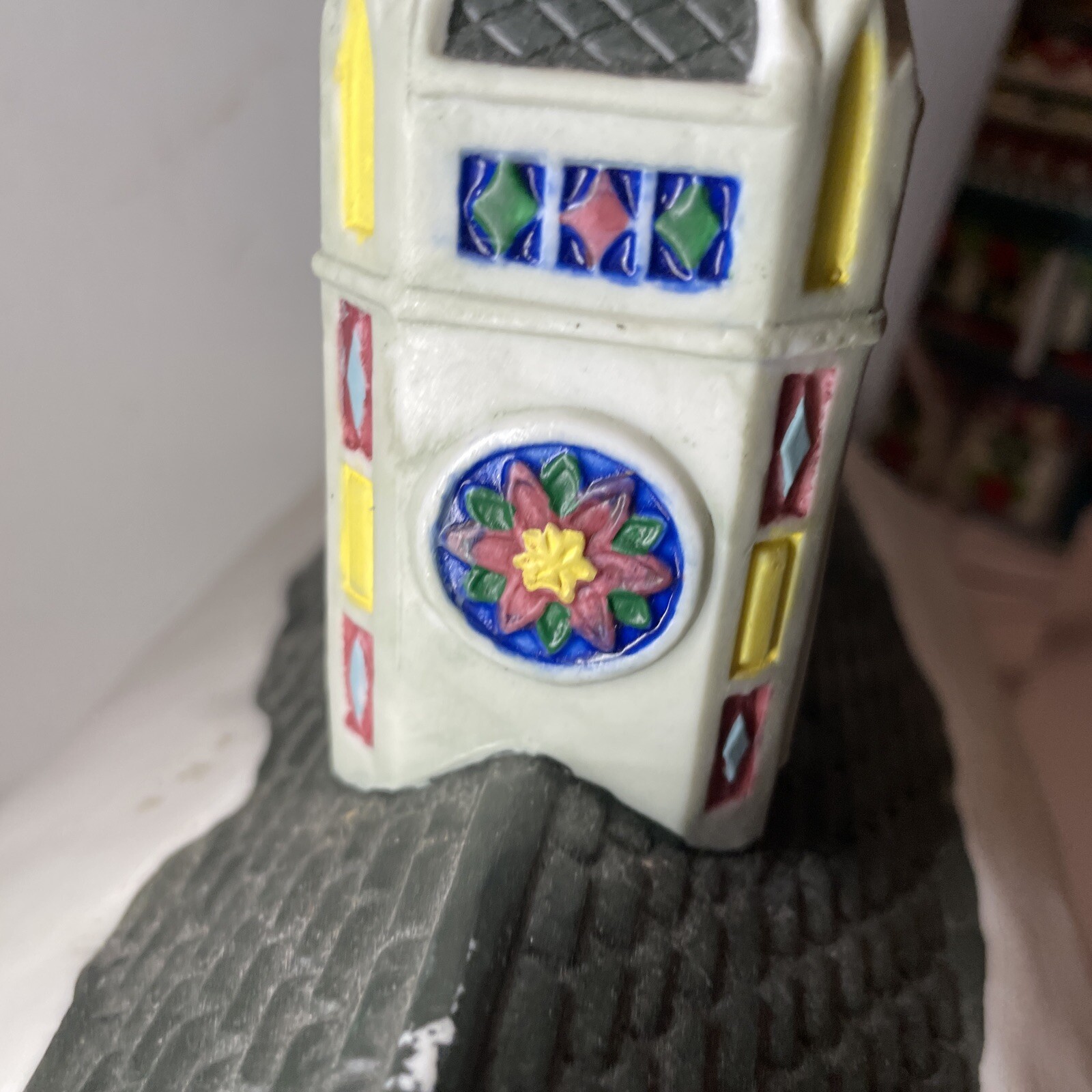 Hand Painted Victorian Church. “Christmas Memories”, By Claire Burke. (1995)
