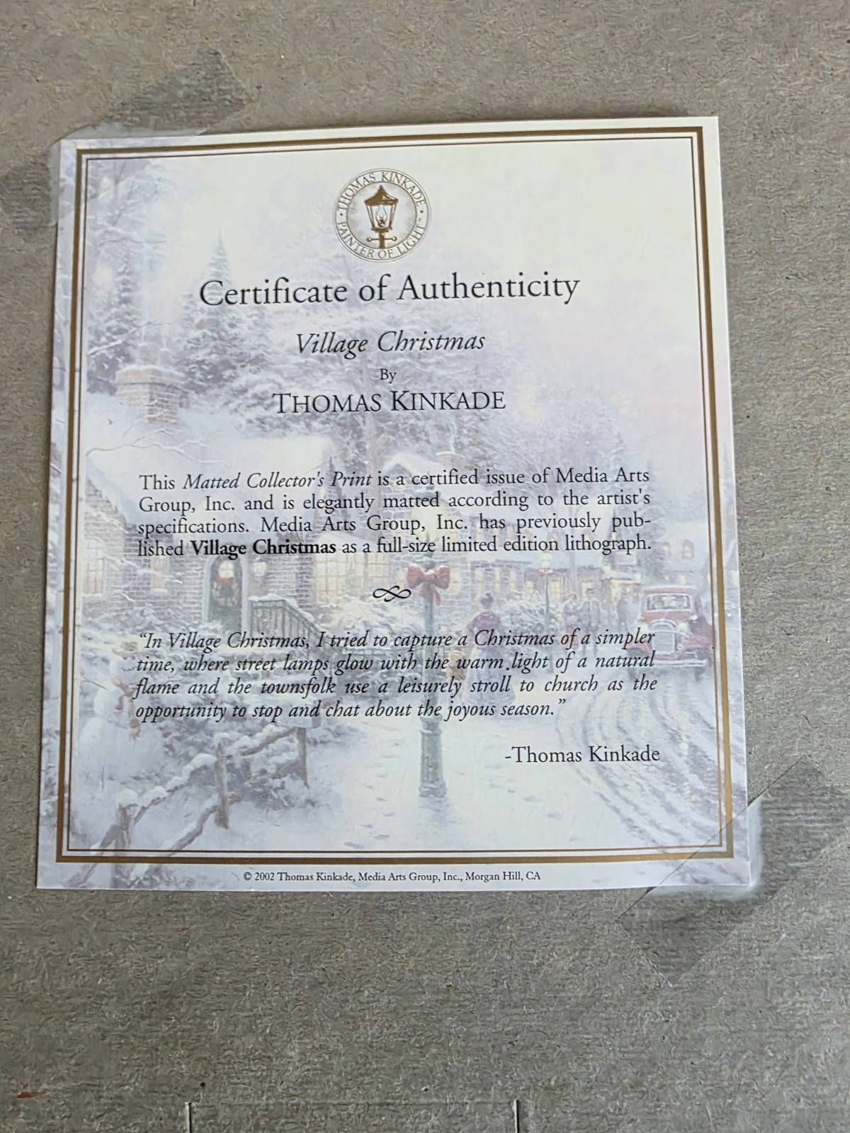 Vintage Thomas Kinkade “VILLAGE Christmas “ Print