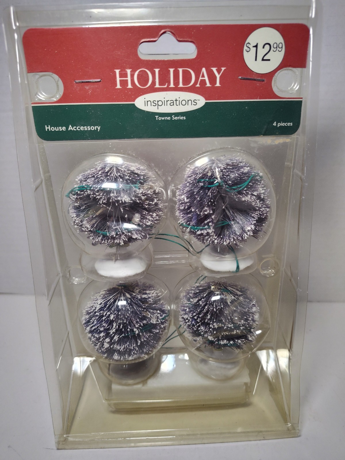 Holiday Inspirations Towne Series Bottle Brush Trees Set of 4 Lighted NIB