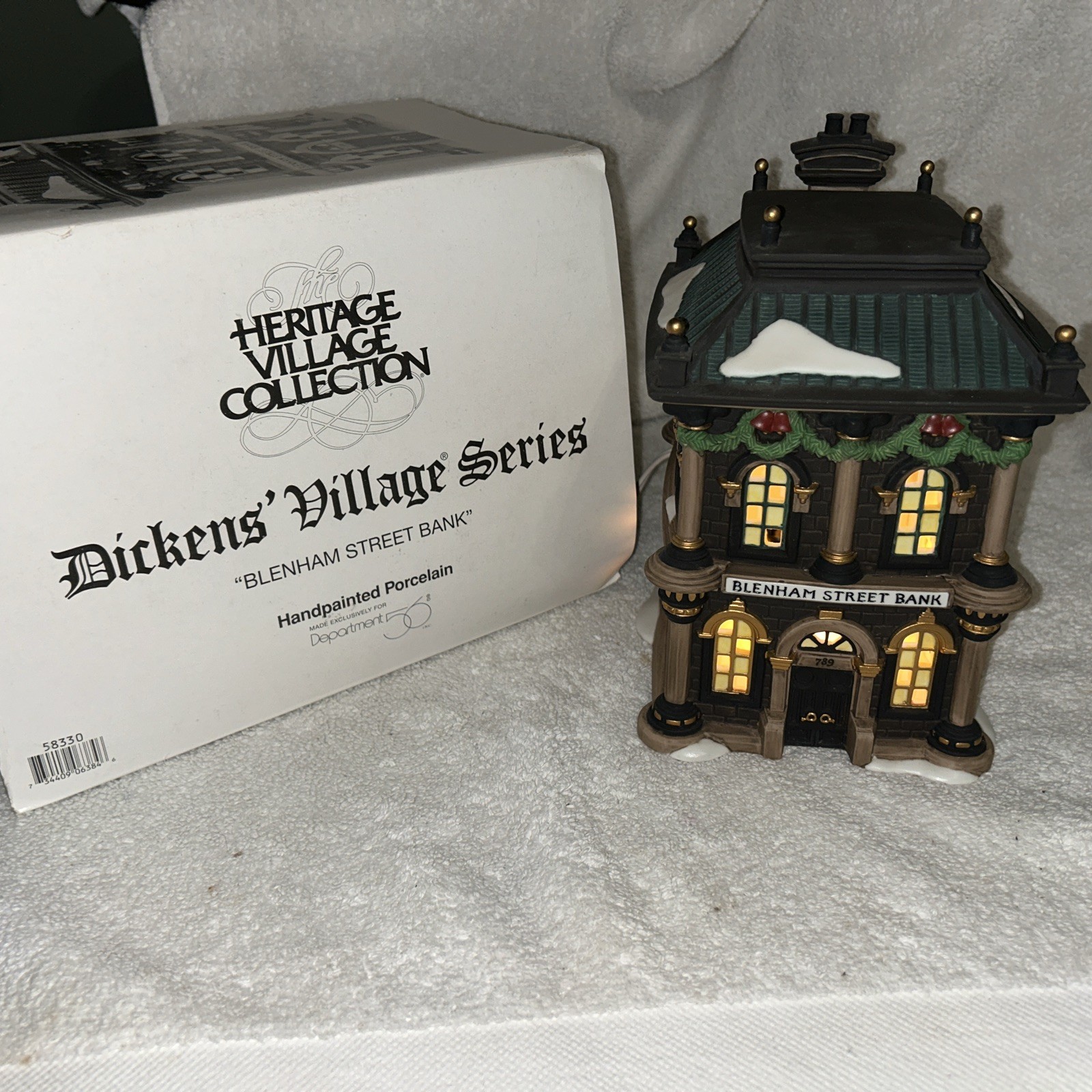 Dept 56 Dickens Village Lighted House Blenham Street Bank #58330 Light & Box