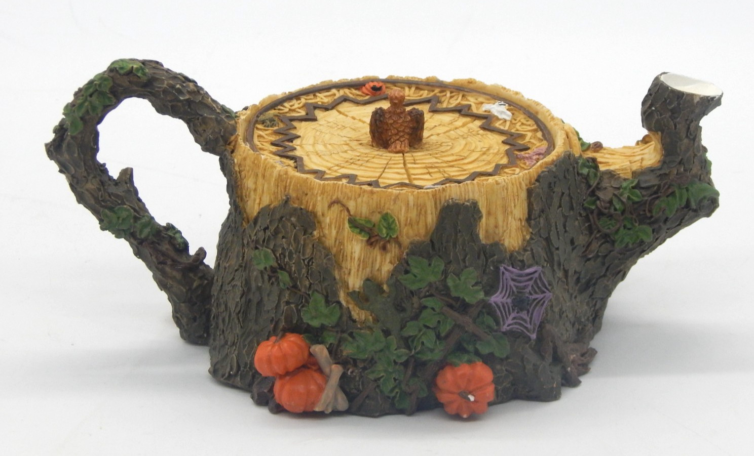 VTG 1996 Halloween 7-Piece Round Teapot Shaped Set Table Spooky Decor With Box