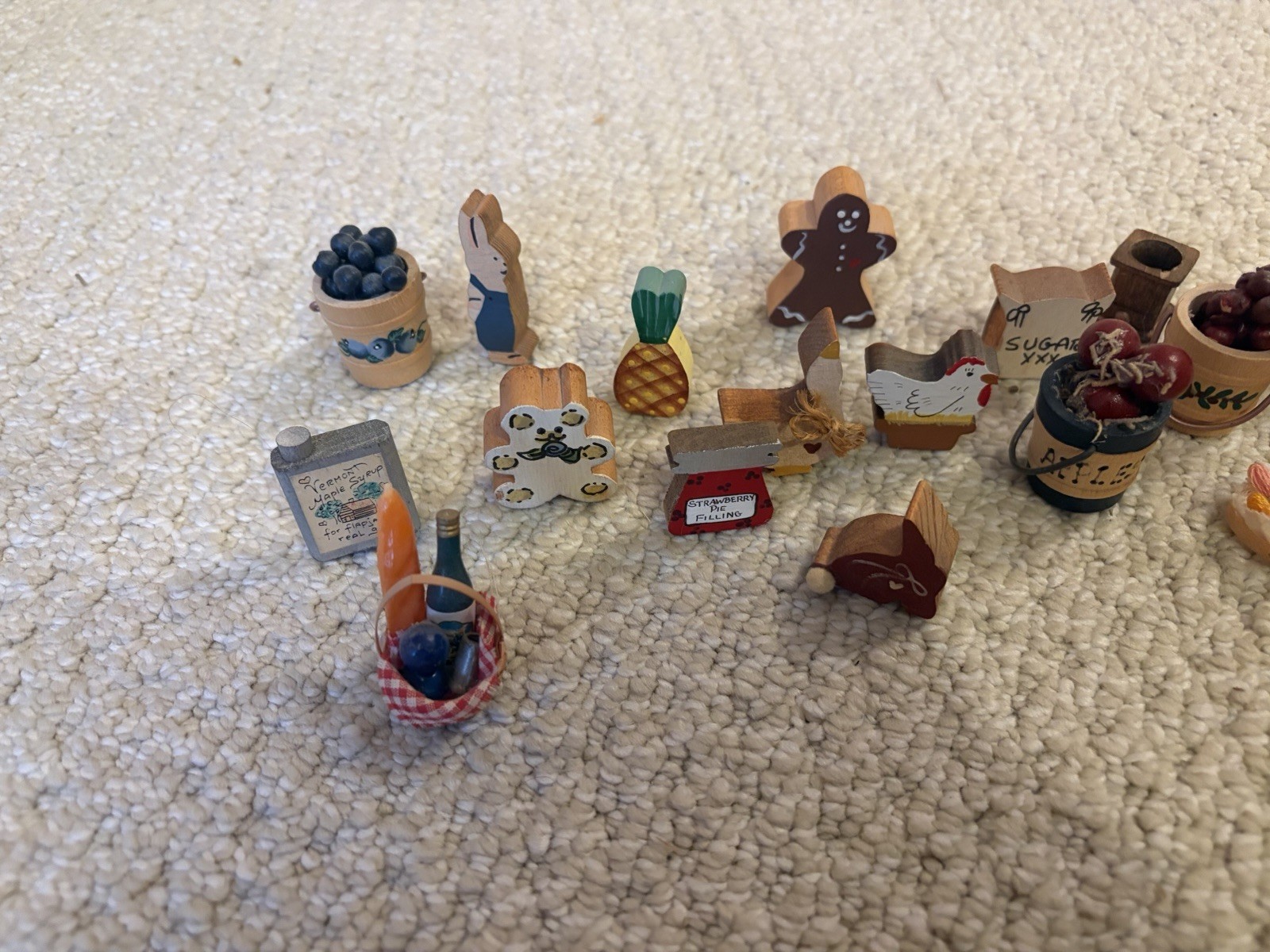 Lot Of Small Wooden Farm Scene Pieces
