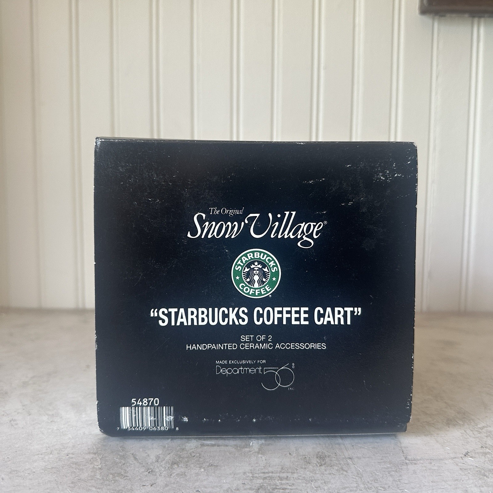 Department 56 Snow Village Starbucks Coffee Cart Brand New #54870 Accessory 2 pc
