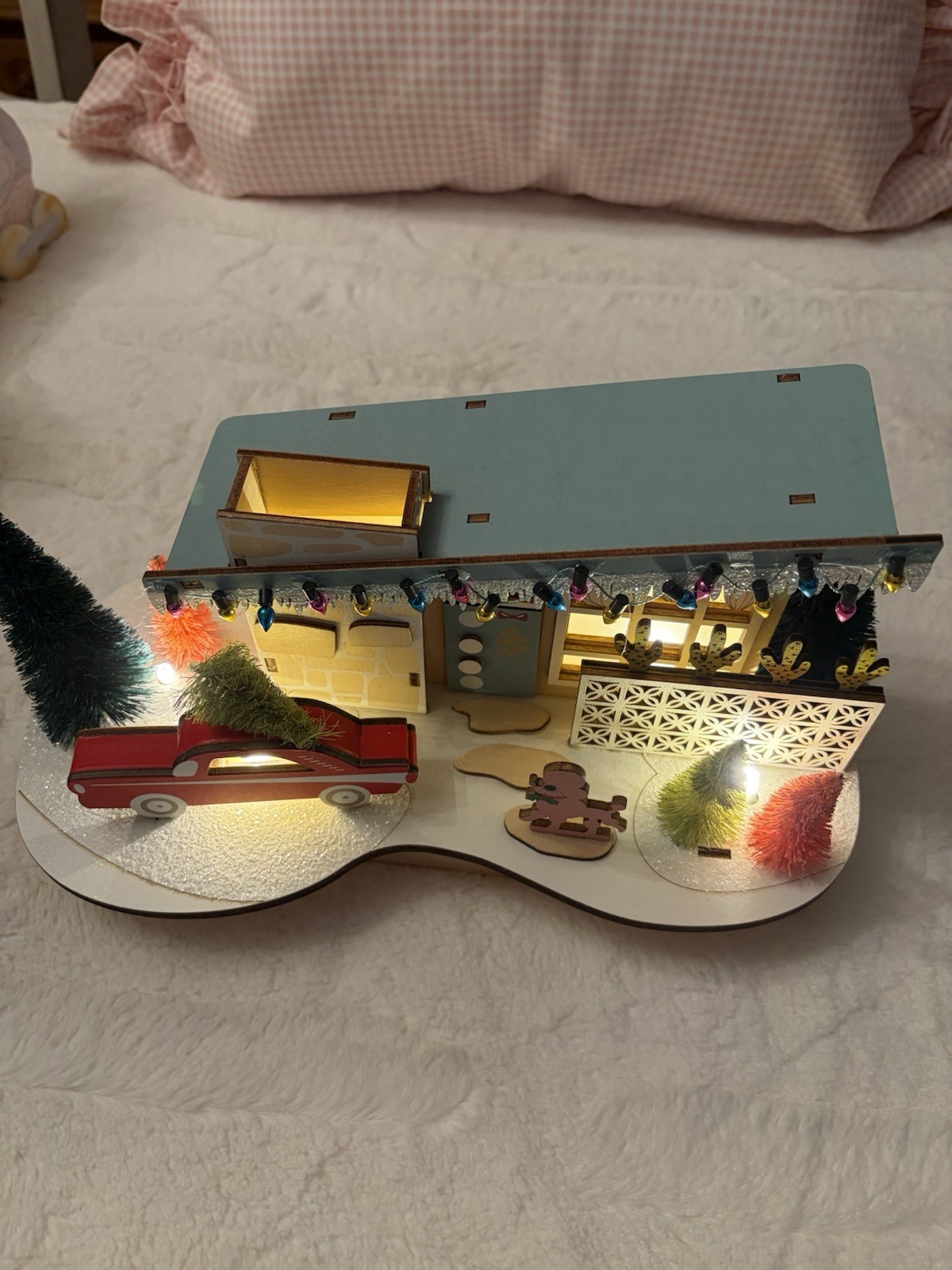 World Market Laser Cut Wood Mid Century Modern House Poodle Red Car XMAS 2022