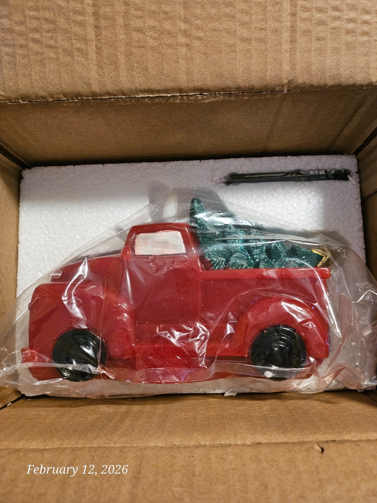 Candle Red Truck Flame Candle lifelike flickering flame with timer and remote