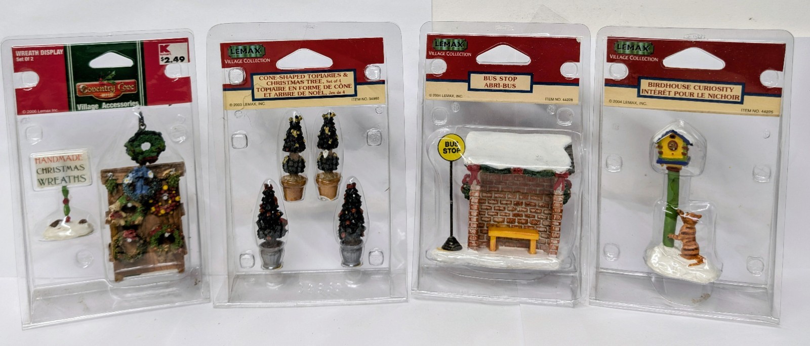 Lemax Village Accessories Wreaths Christmas Trees Birdhouse Bus Stop