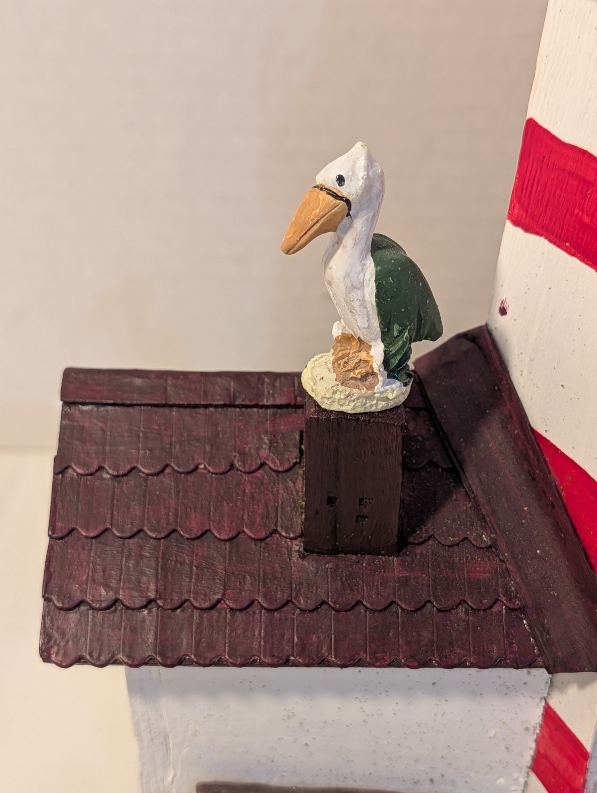 2008 American Folk Art, Wooden Light House. Nice Detail Inside And Out.