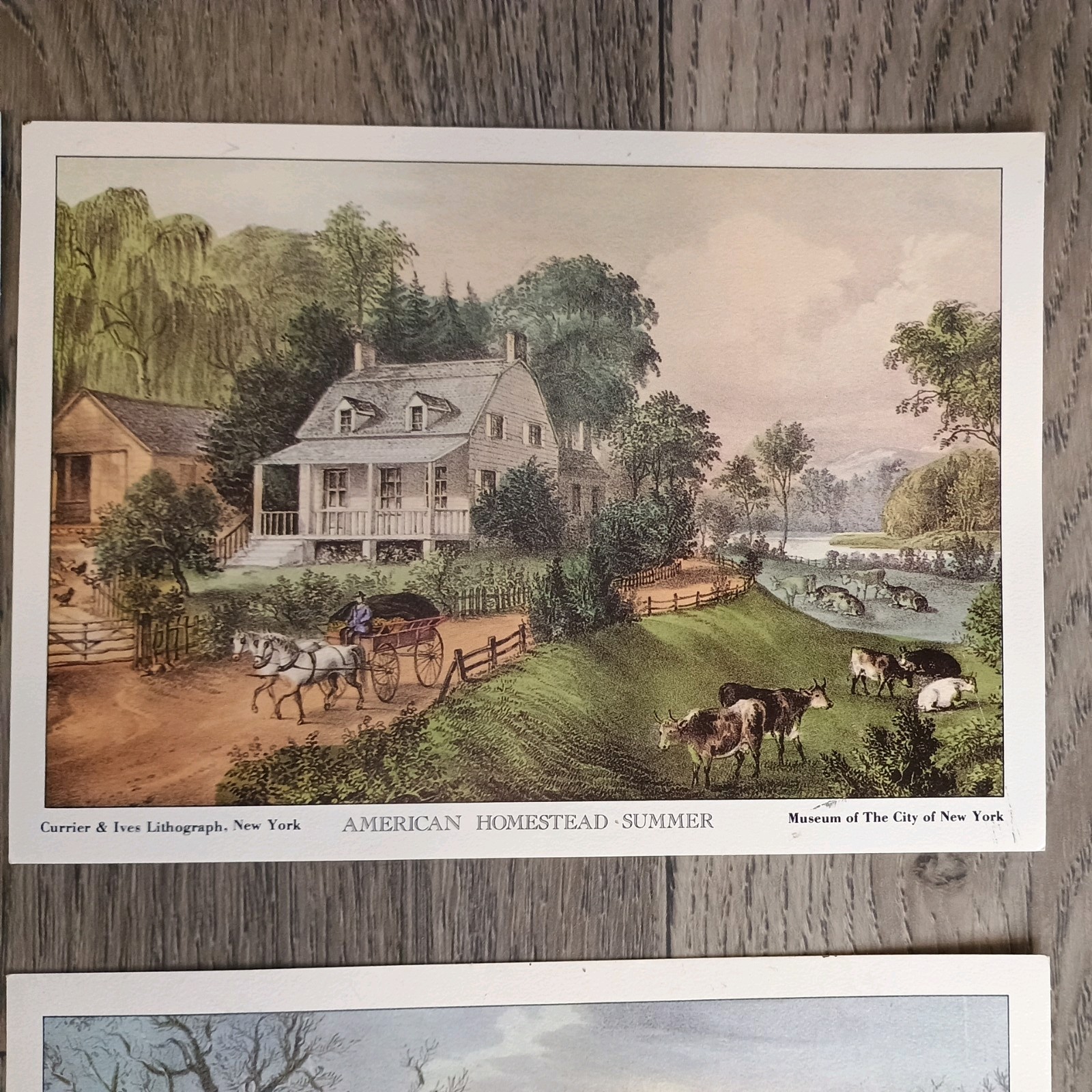 Currier and Ives Lithographs “American Homestead” Four Seasons Series set of 4