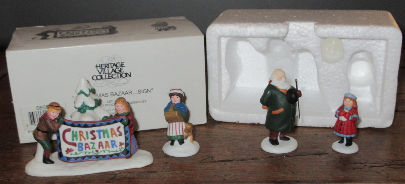 Dept 56 Village Accessory Yes, Virgina 55890 Christmas Bazaar Sign 56598