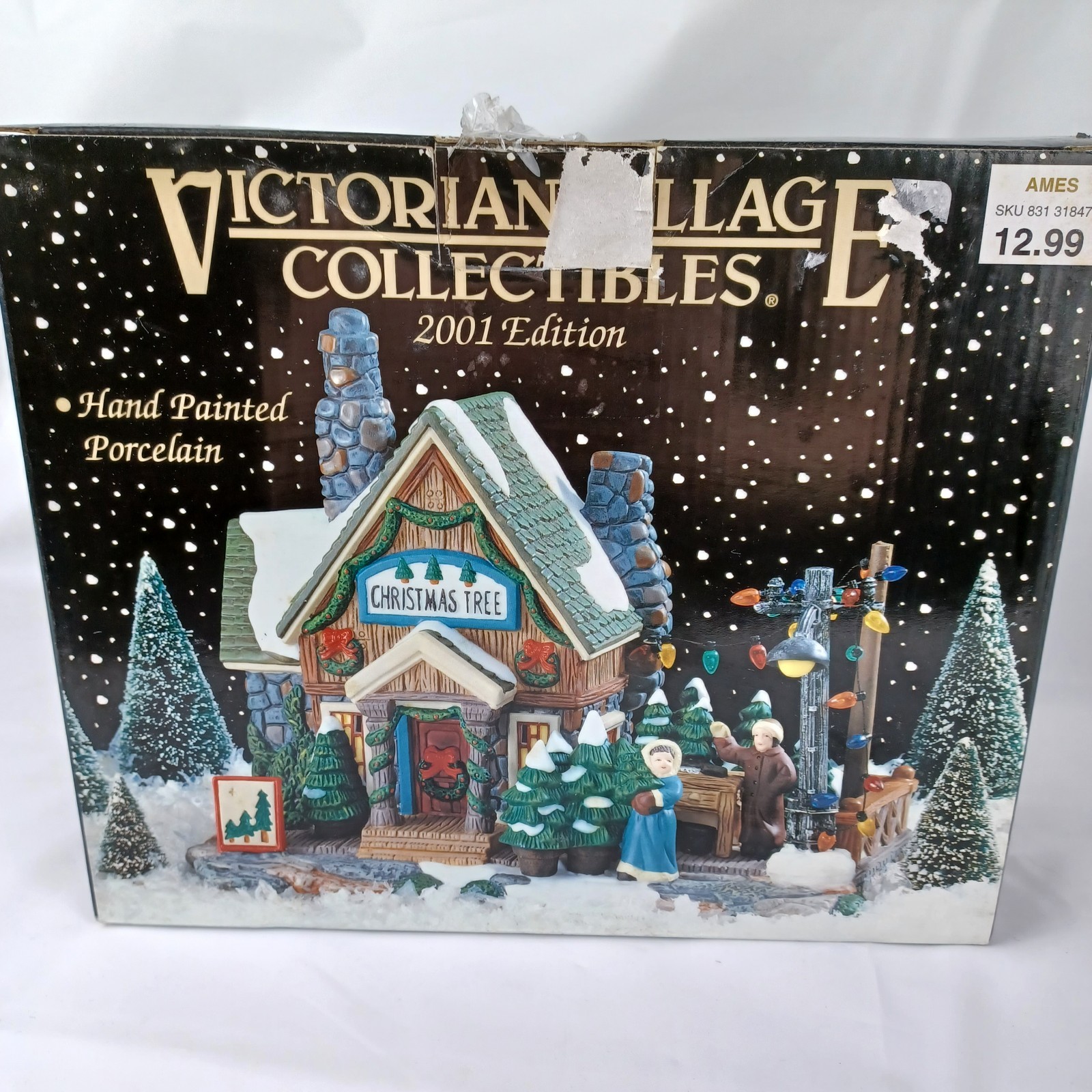 Victorian village collectibles 2001 Christmas Village Tree Seller Farm Stand