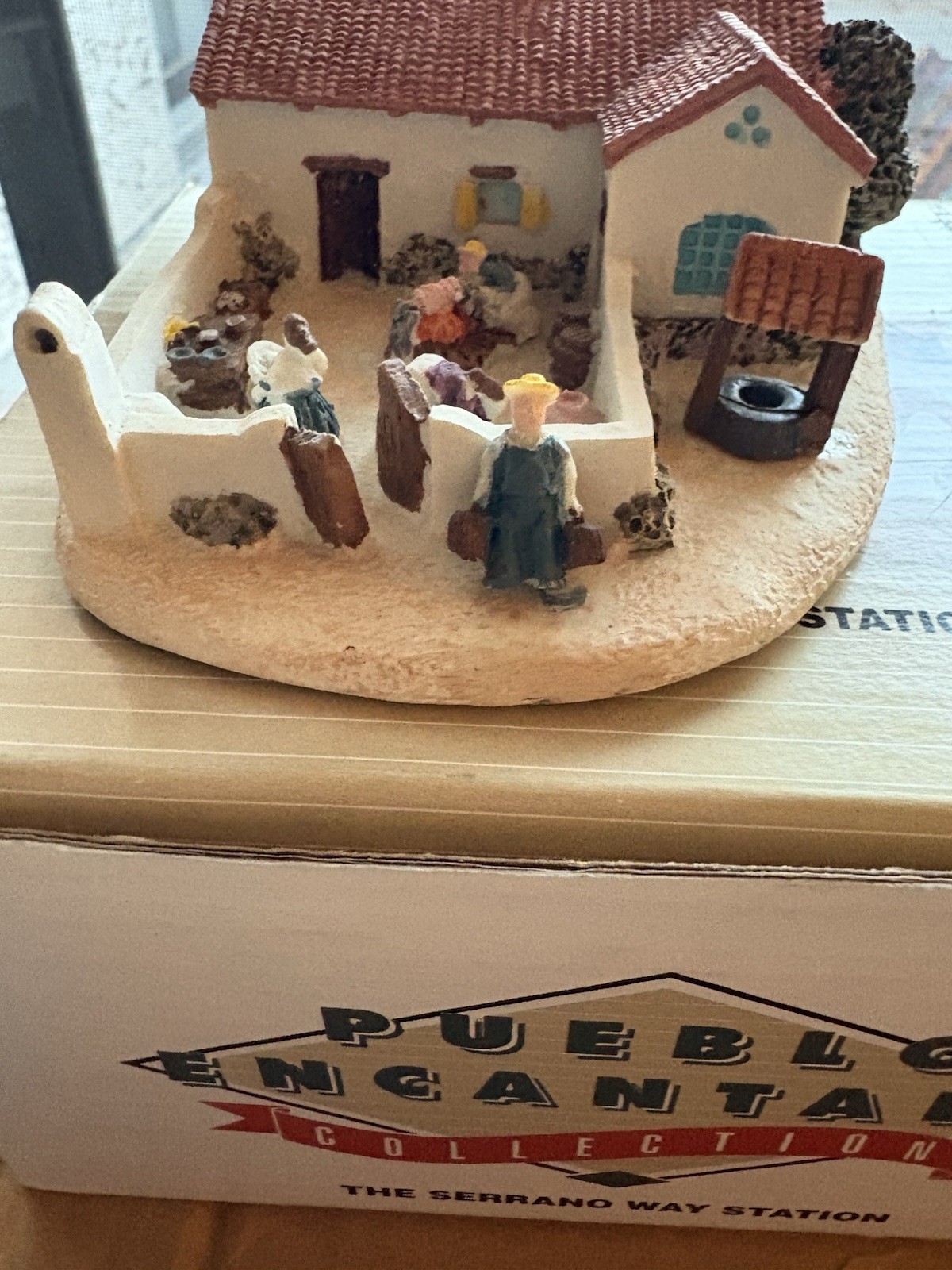 Pueblo Encantado Collection 3pc Boxed Mini Village Buildings Ceramic Painted