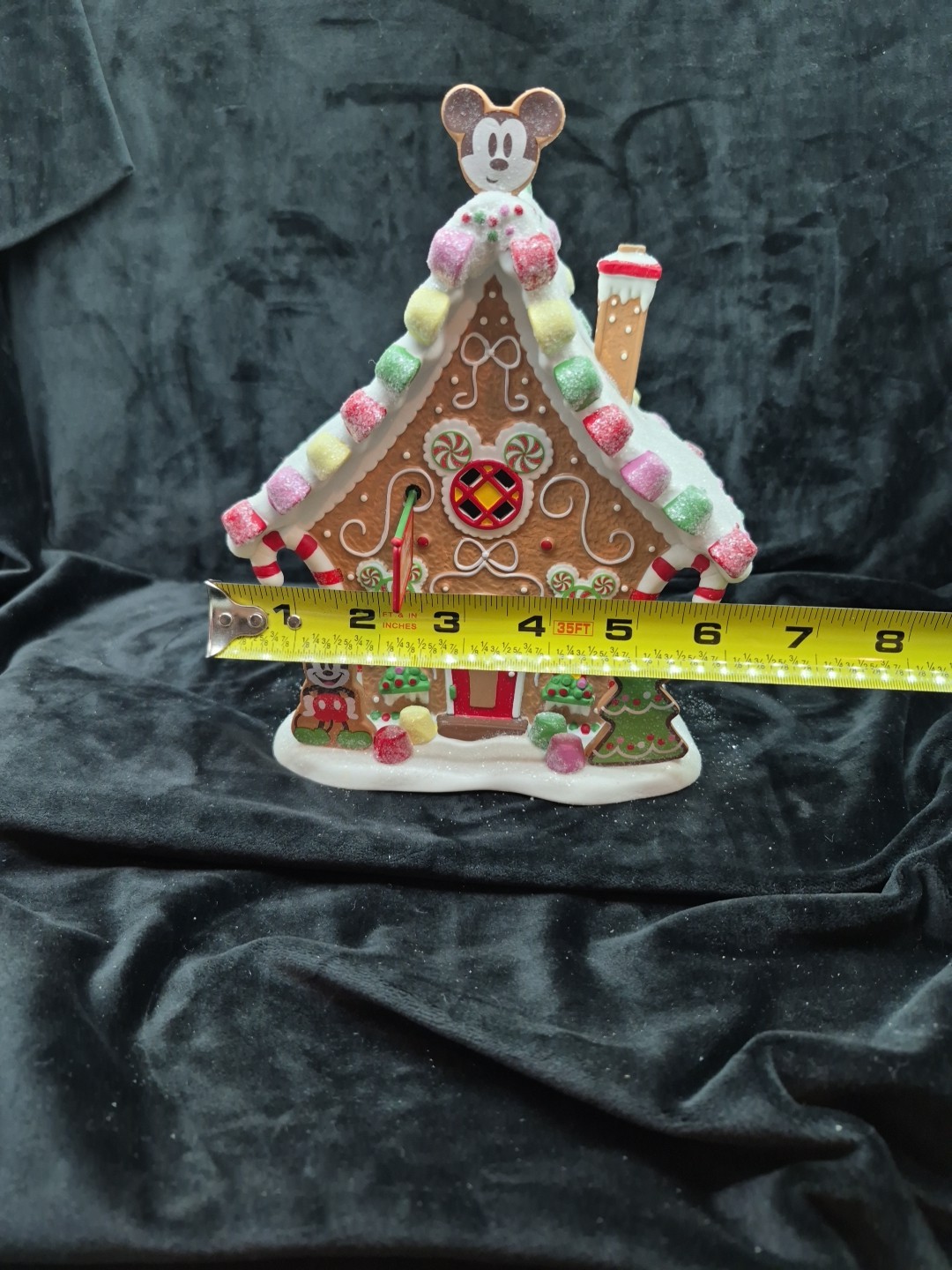 Dept 56 2023 Mickeys Gingerbread Gumdrop House Porcelain With Light Cord