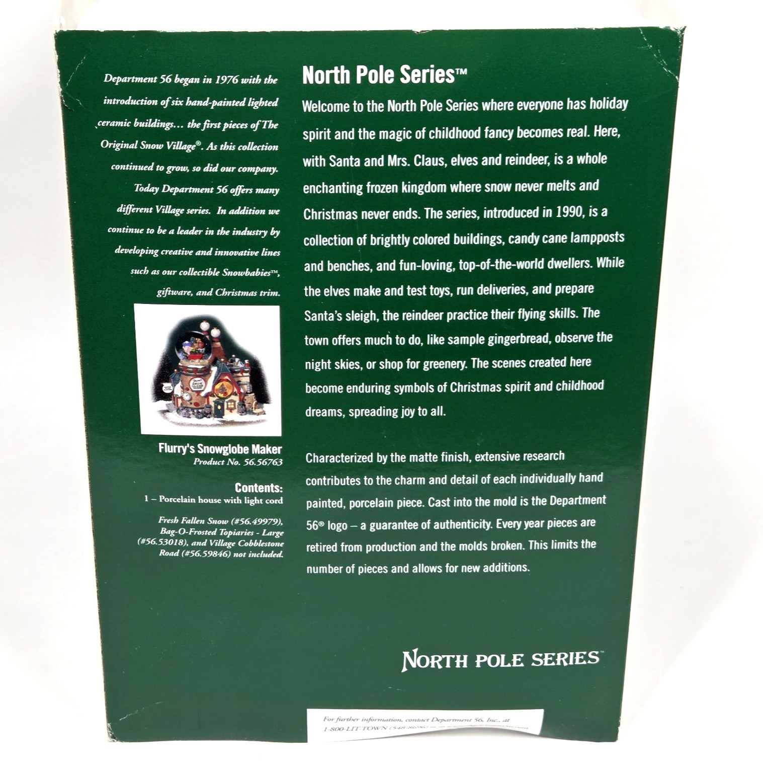 Dept 56 North Pole Series Flurry’s Snowglobe Maker Christmas Village 56763 Box