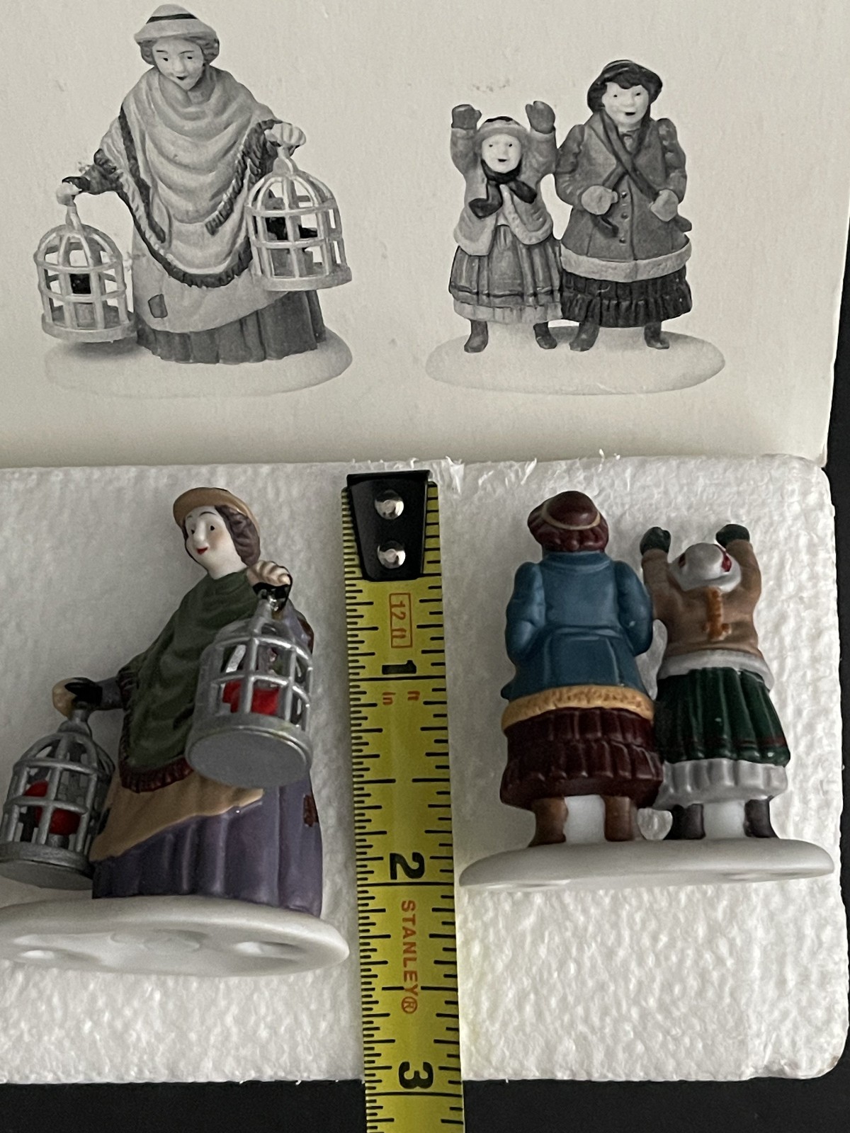 Dept 56 Heritage Village The Bird Seller Set Of 3 Porcelain Figurines in Box