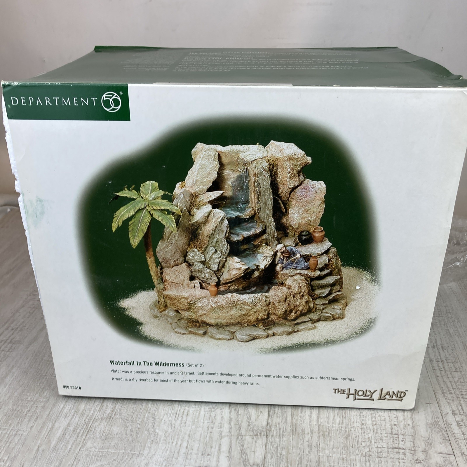 THE HOLY LAND (BETHLEHEM) Dept 56 Waterfall in the Wilderness (59918) w/Box READ