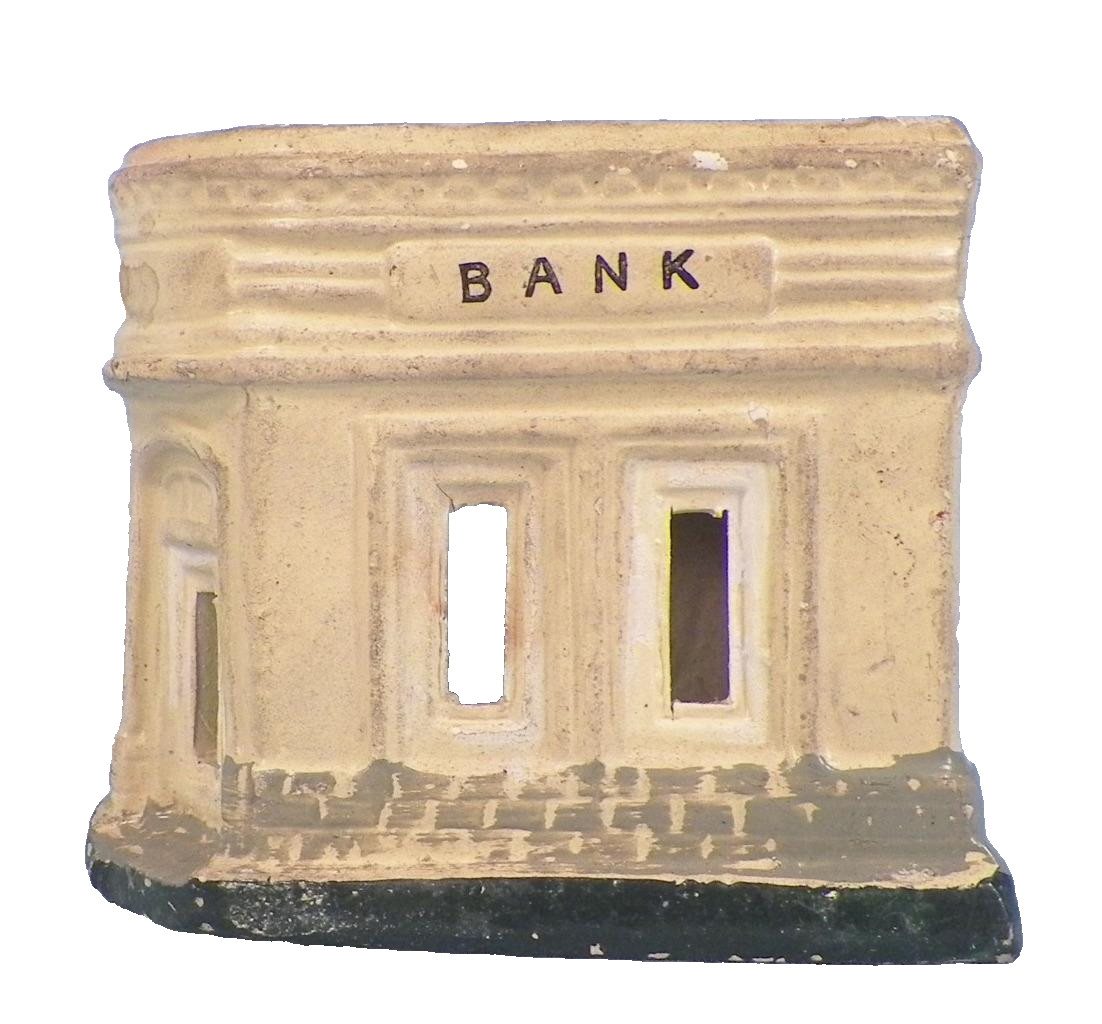 Bank Round Corner Train Display Christmas Putz Compo Plaster Paris HO Japan #9