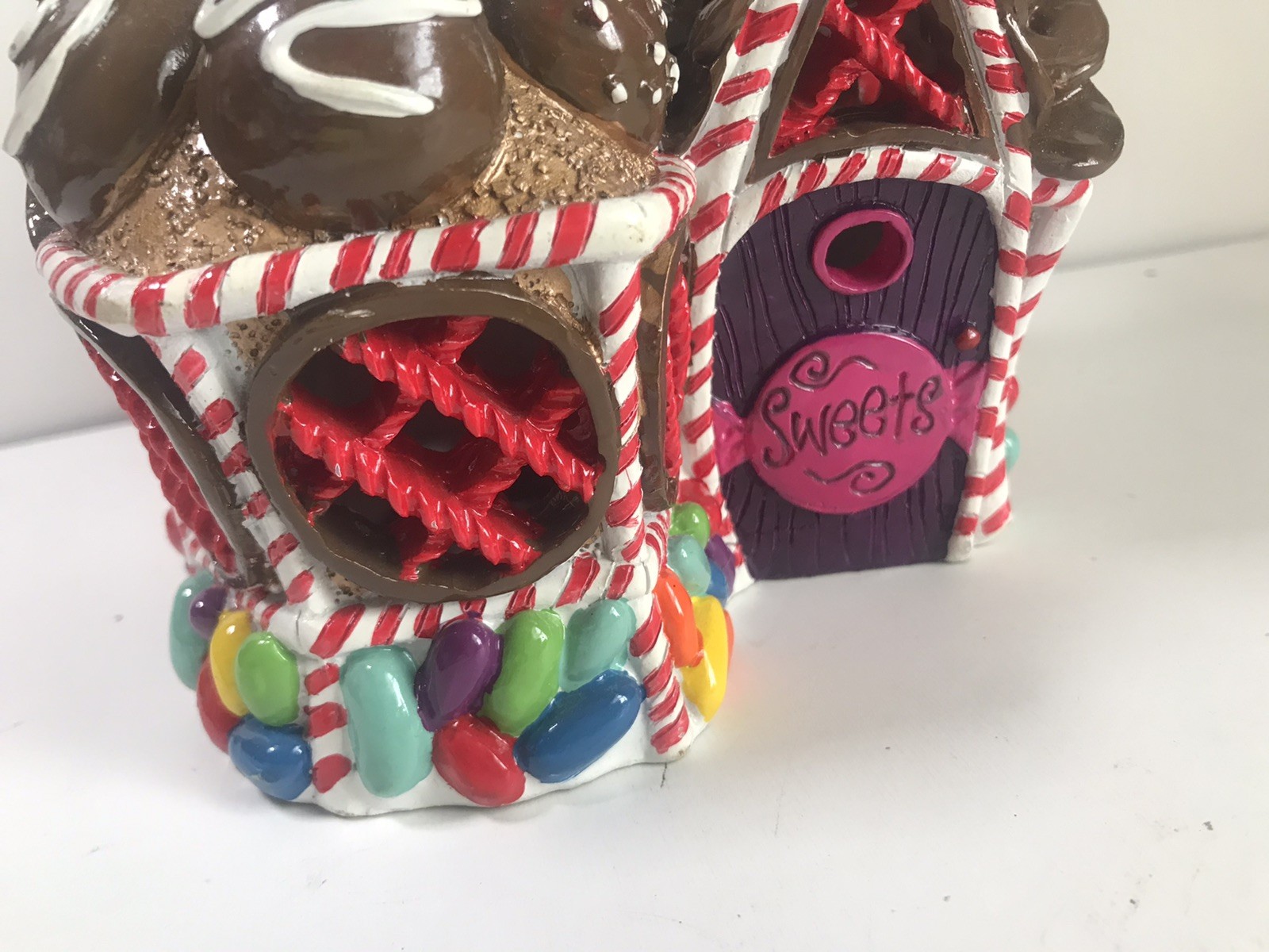 Vintage Village Candy Shop Ceramic Votive Tealight Candle Holder Xmas house