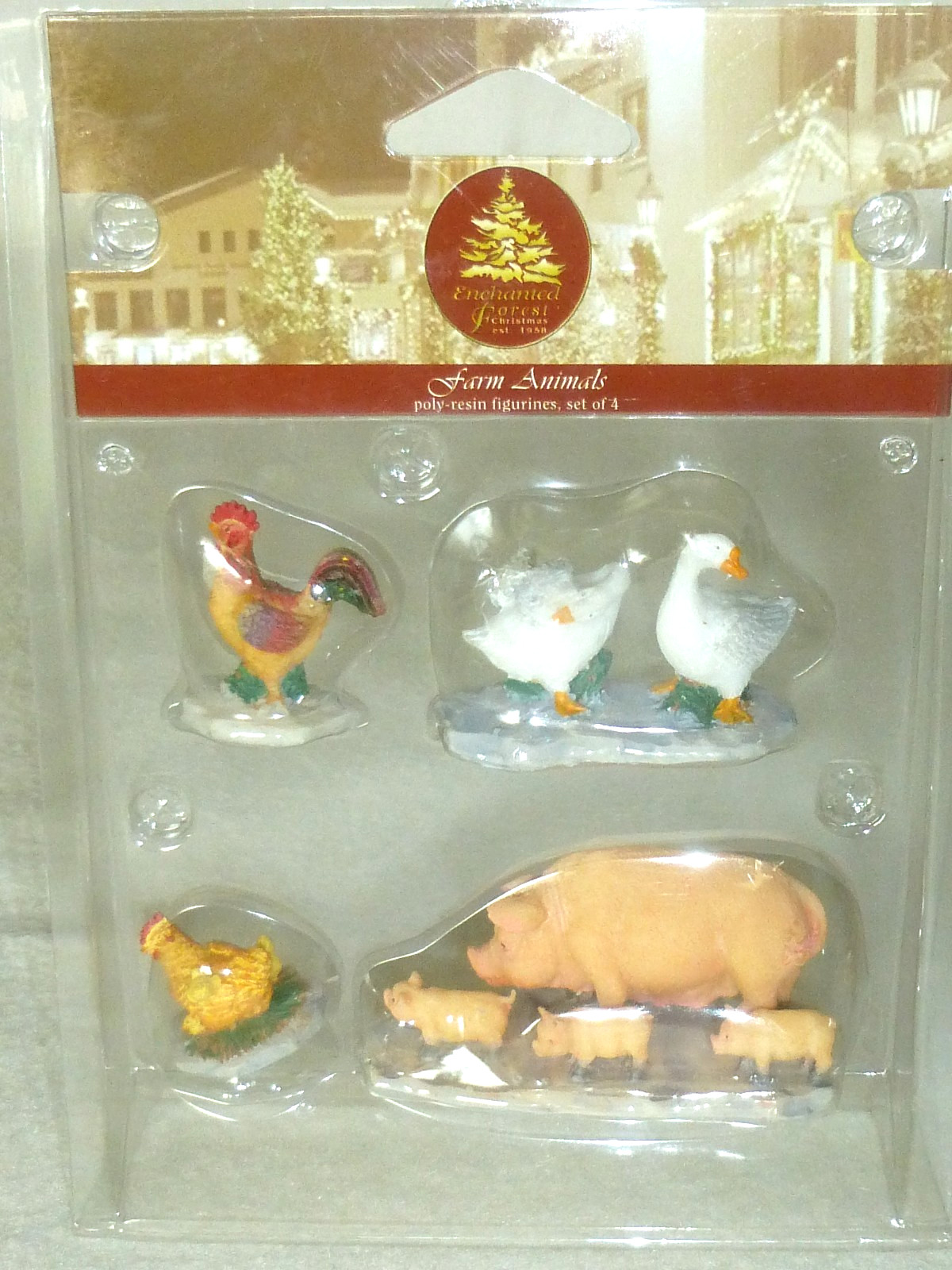 Lemax 2002 Farm Animals Holiday Seasonal Retired 12513 Rooster Geese Chicken Pig