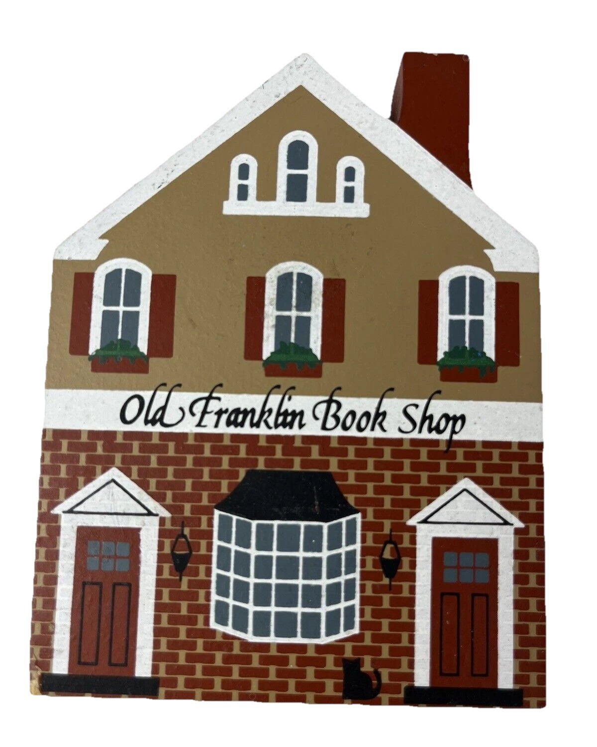 The Cats Meow Old Franklin Book Shop 1993 Series 7 Wood Collectible Please Read