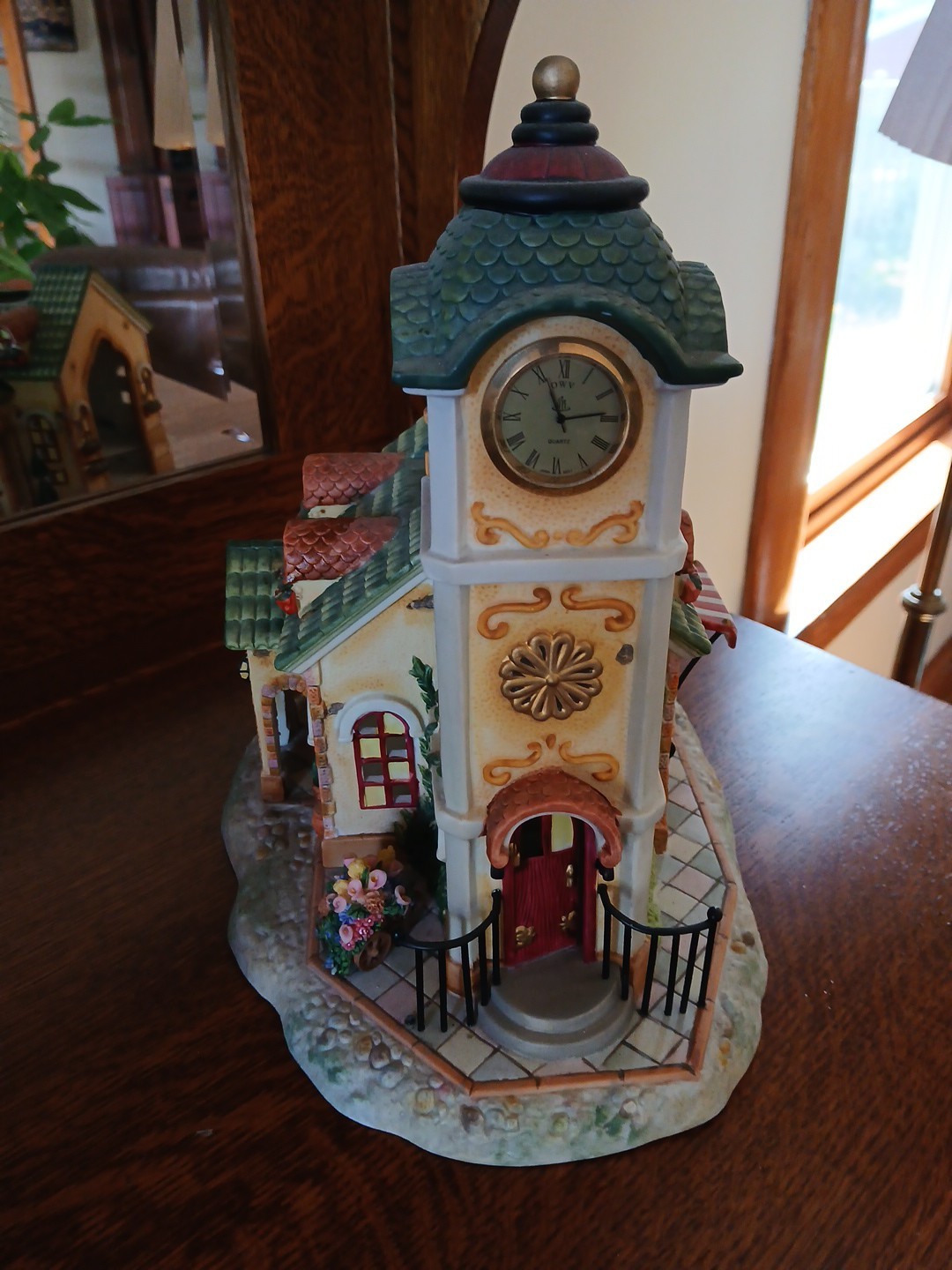 VTG Christmas PartyLite Olde World Village #4 Clock Tower