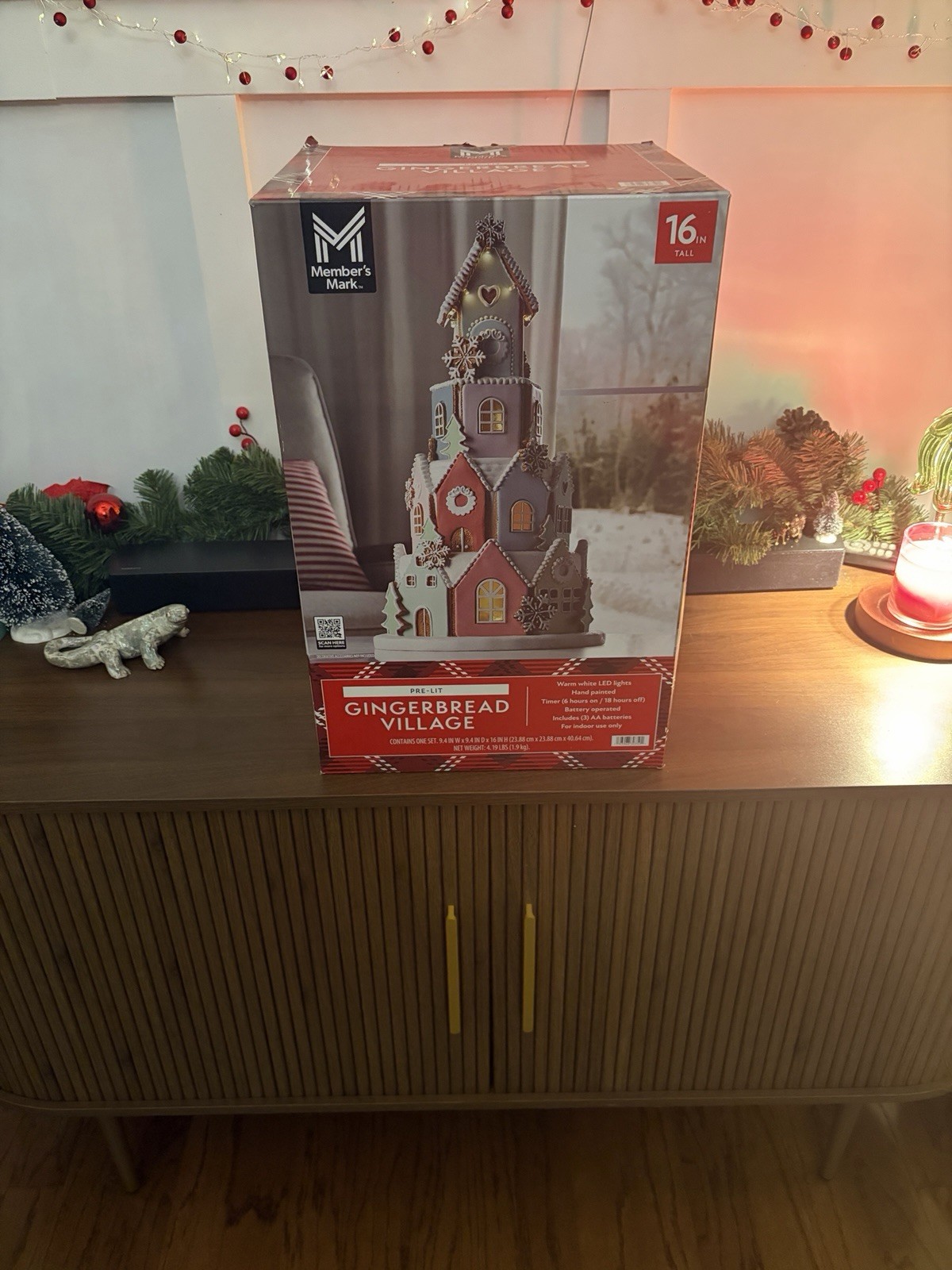 Member’s Mark 16″ Pre-Lit Gingerbread Village – Multicolor 🎄 SHIPS TODAY🎅