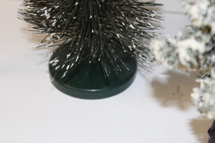 Lot of 6 Snow Covered Trees for Christmas Village or Winter Decorating 14”- 11