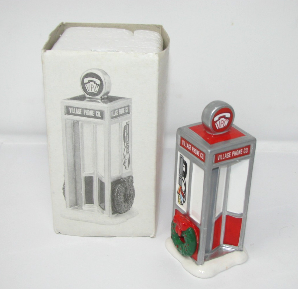 DEPARTMENT 56 VILLAGE PHONE BOOTH SNOW VILLAGE ACCESSORY 54291 WITH BOX