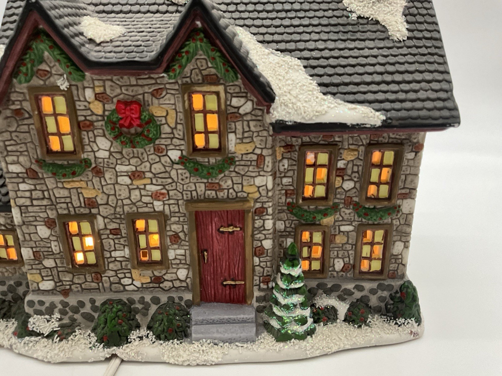 St.Nicholas Square Village “Stone Cabin” Illuminated Christmas House