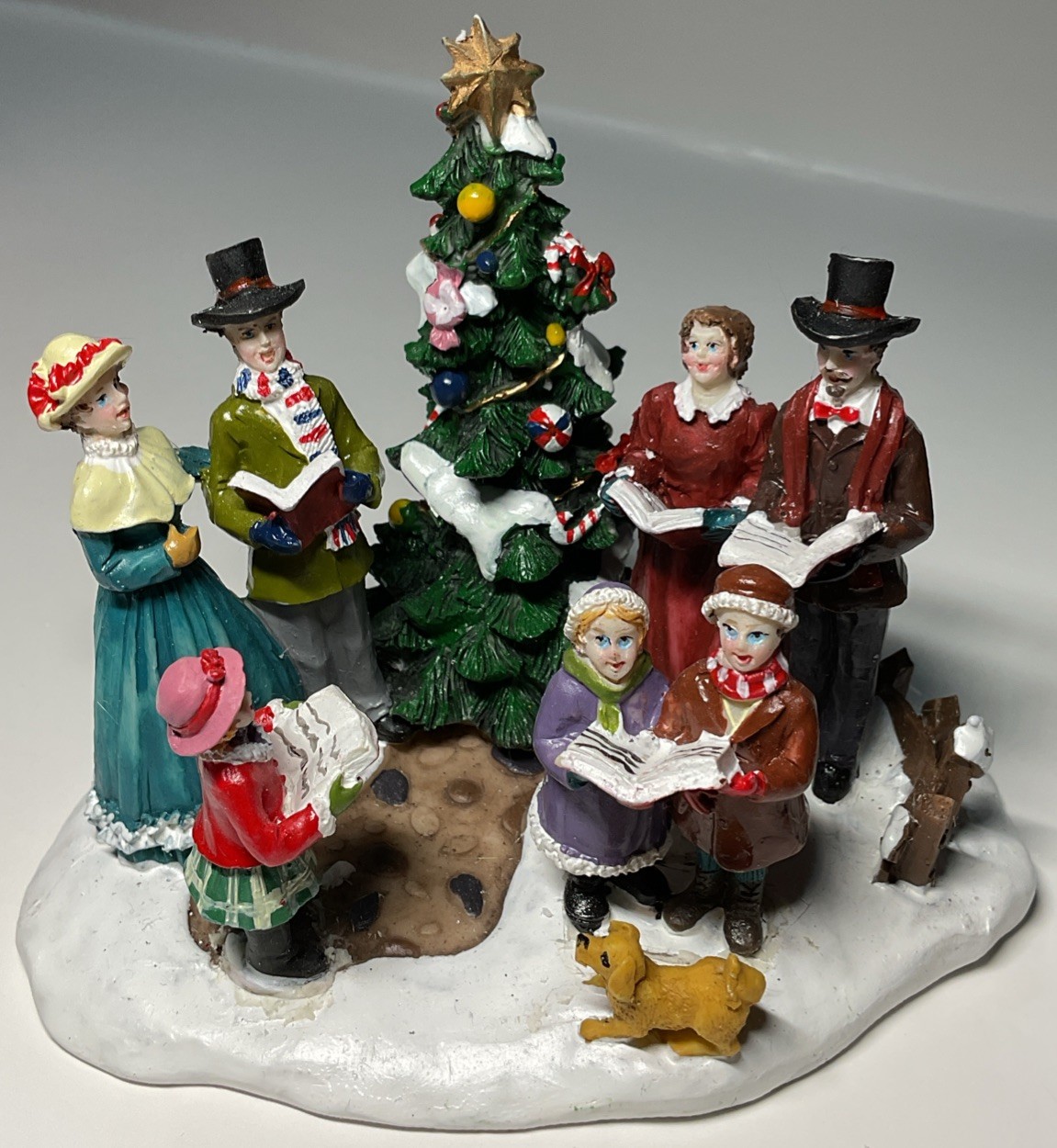Holiday Inspirations House Accessory Carolers Around Christmas Tree 2012