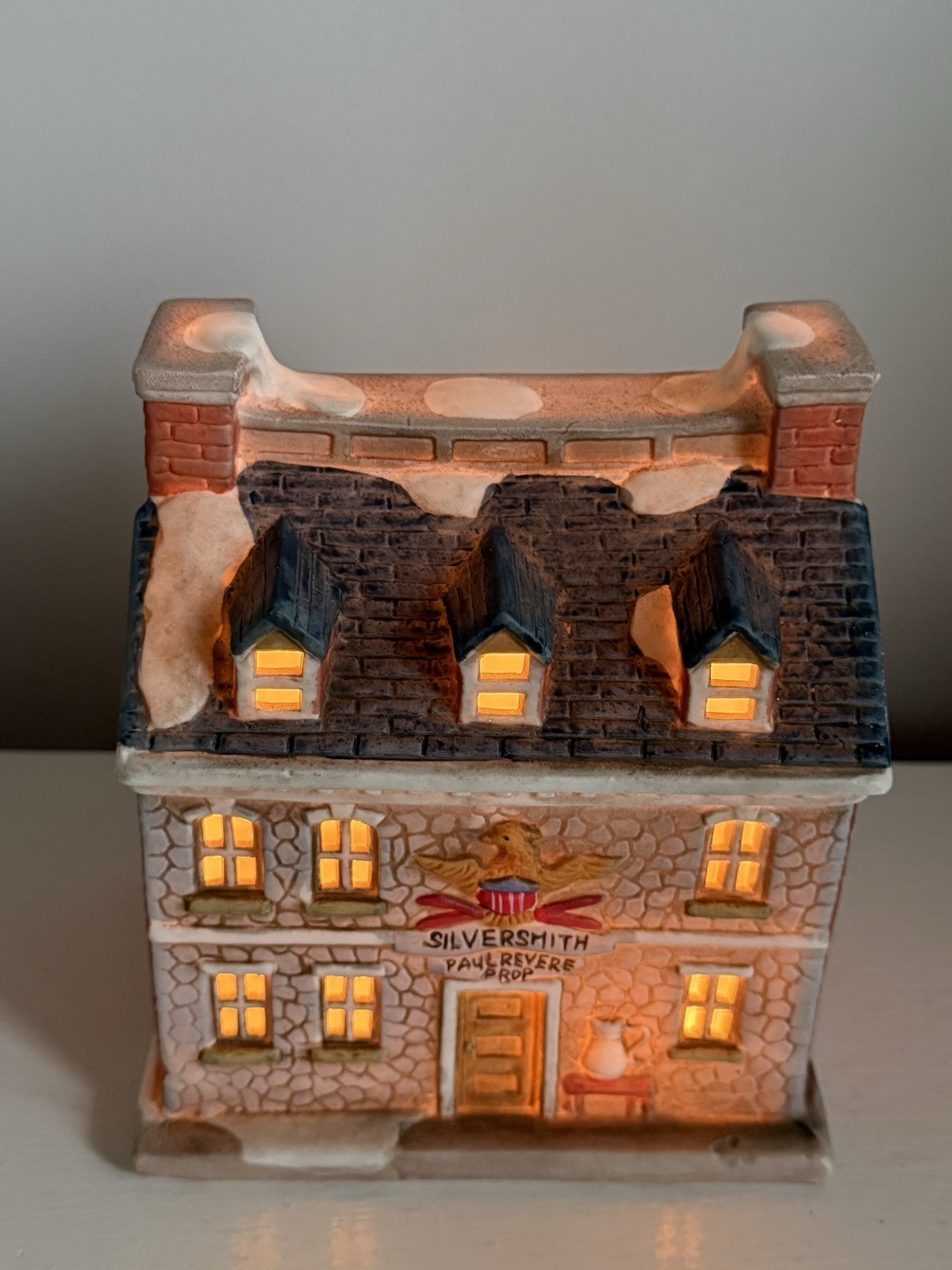 Vtg 1989 Colonial America Collection Handpainted Porcelain Silversmith Shop