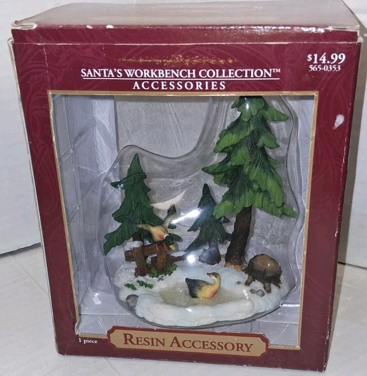 Santas Workbench Resin Accessory Ducks on Frozen Lake Pre-owned In Box