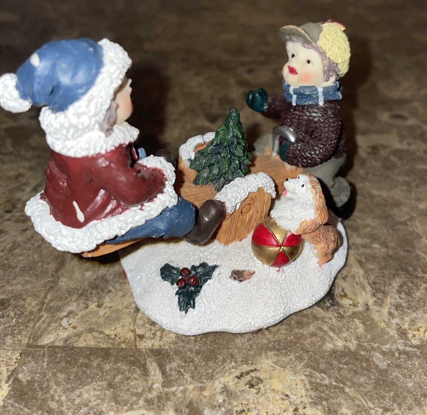 Lot Of 6 Vintage 1990_1999Mervyns Christmas Village Square Figurines.