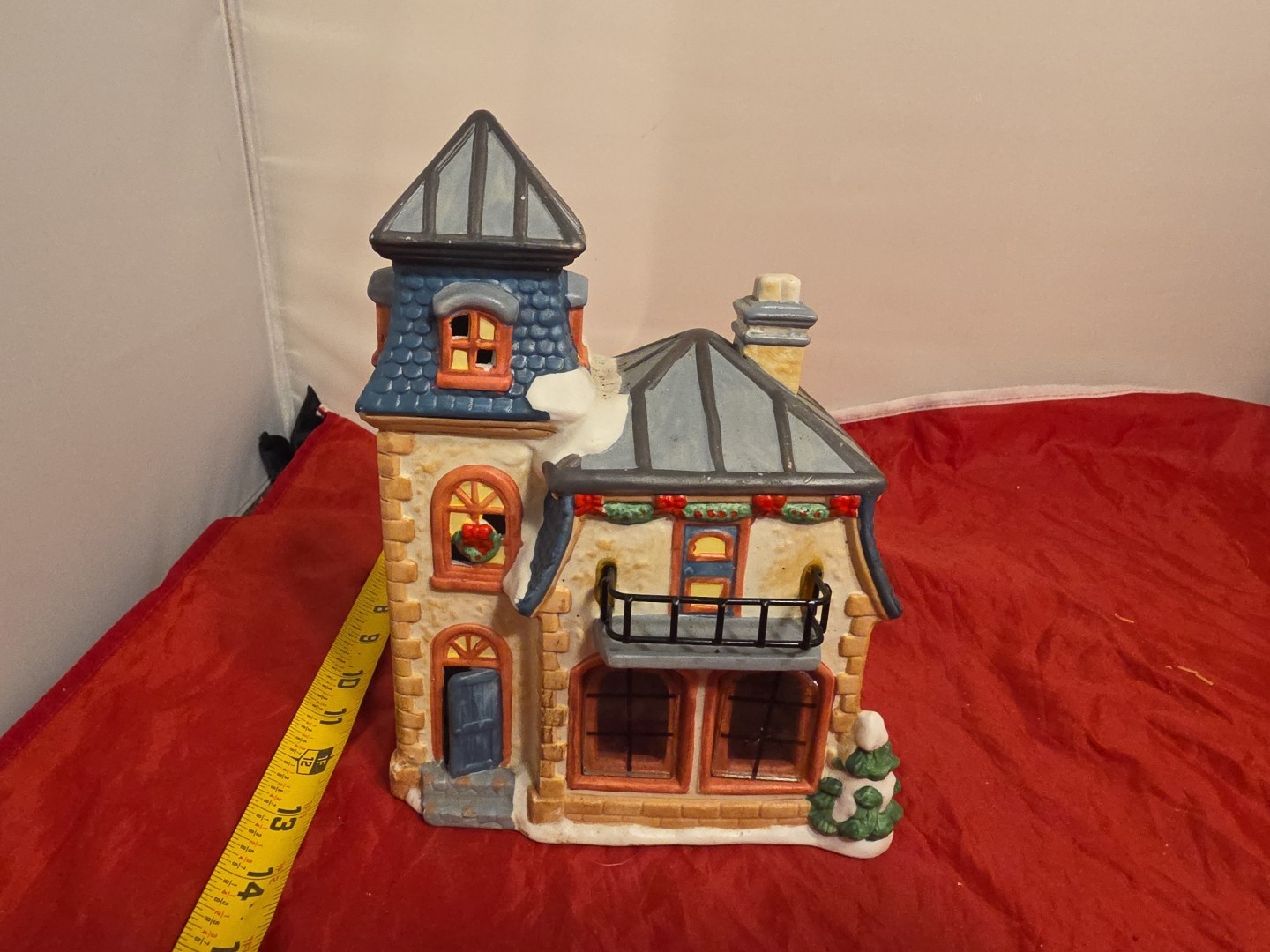 Vintage Longrich Ceramic Christmas Village House 8.5″ Tall