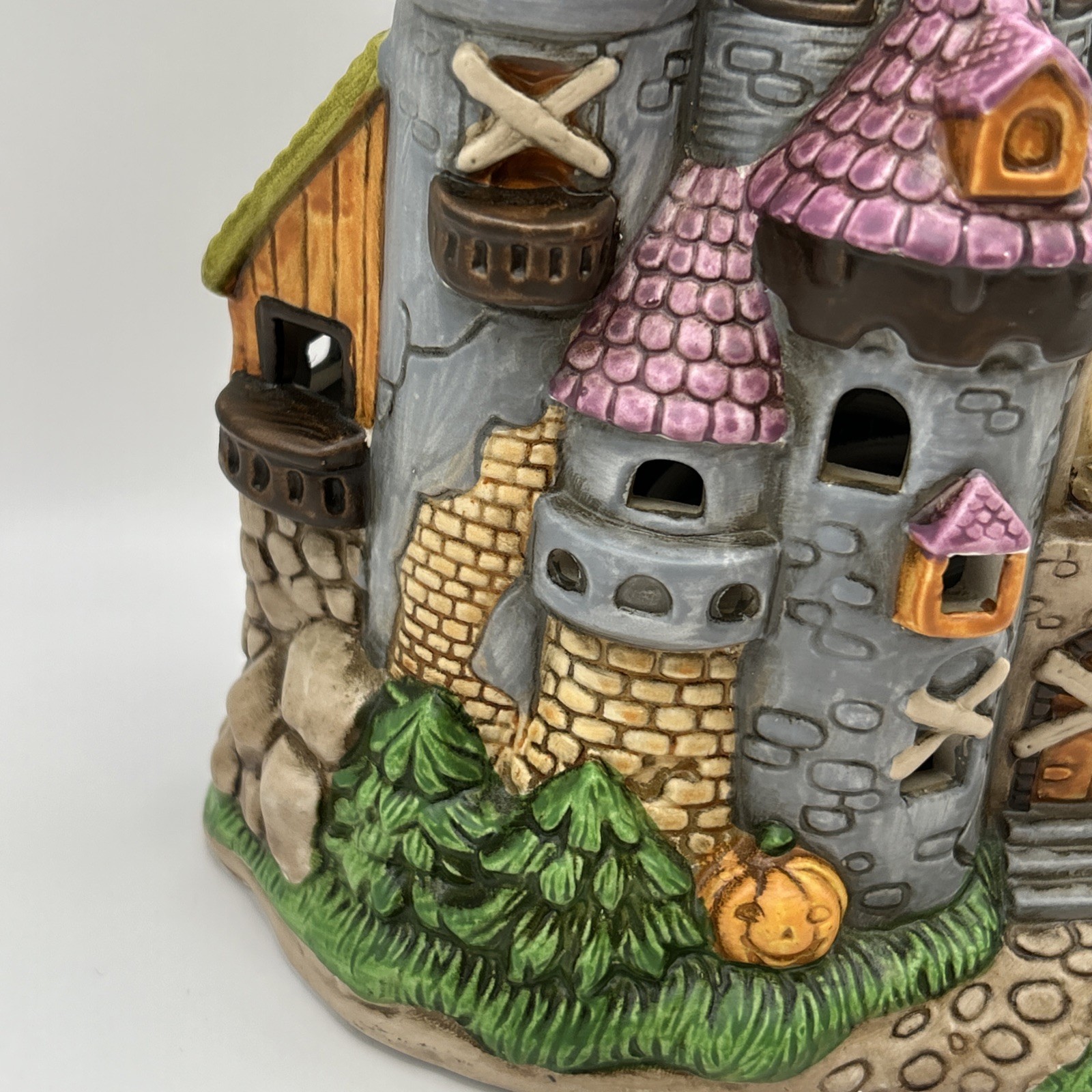 1989 Colonial Village Lefton China Haunted Castle Byron Wood Halloween Vintage