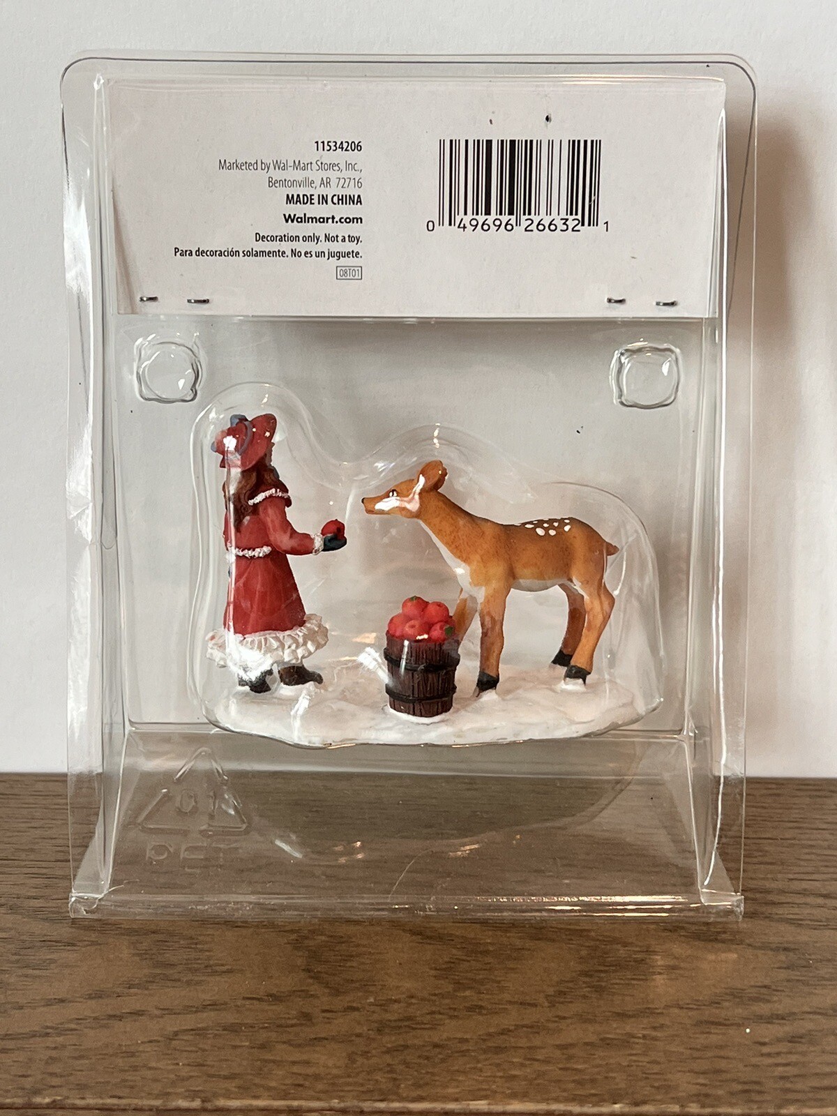 Holiday Time Figurine Girl With Deer Vintage