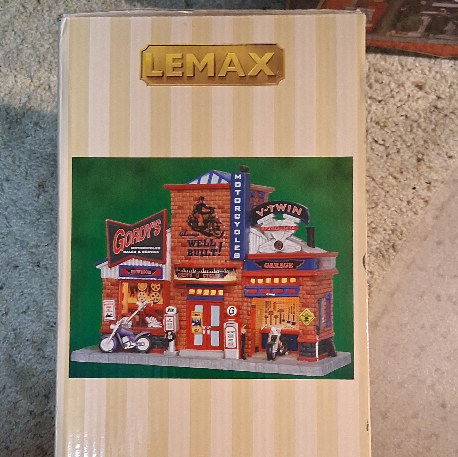 Lemax Porcelain Lighted Building Gordy’s Cycle Shop Vail Village Multicolor