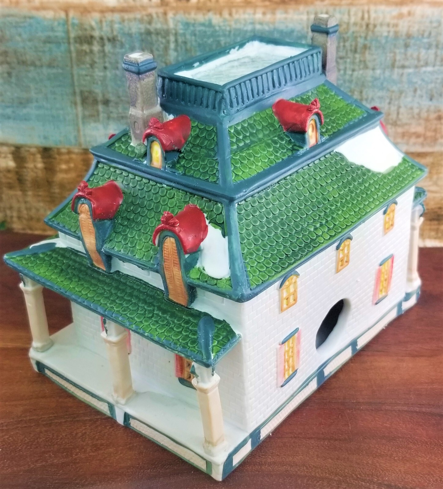 Vintage Caldor Village Lighted Christmas Hackensack First National Savings Bank