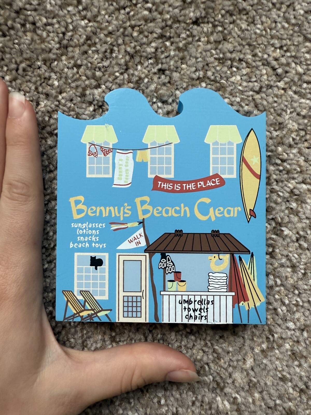 VTG The Cats Meow Village “Benny’s Beach Gear” BAREFOOT SHORES Shelf Sitter