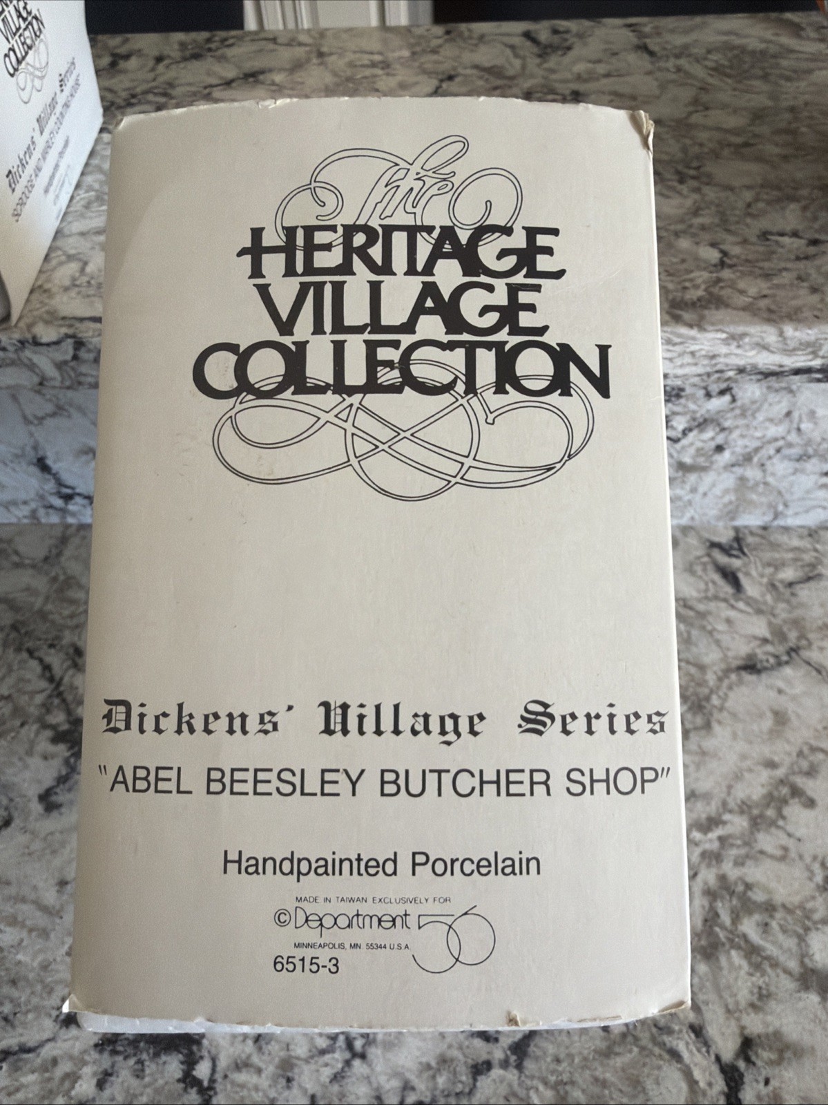 Christmas Village Dept 56 Dickens Village Series ~ Abel Beesley Butcher Shop
