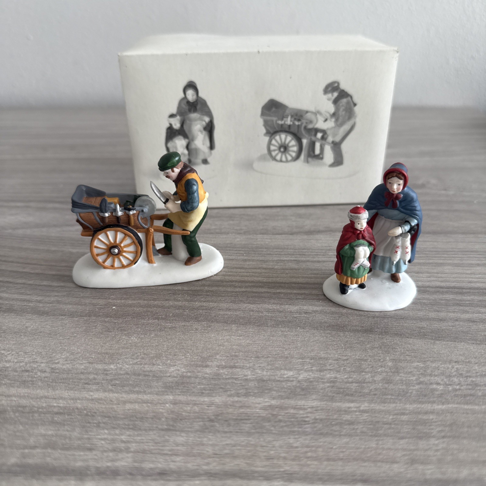 Dept 56 Dickens Village – Knife Grinder set of 2 Vintage Christmas Display