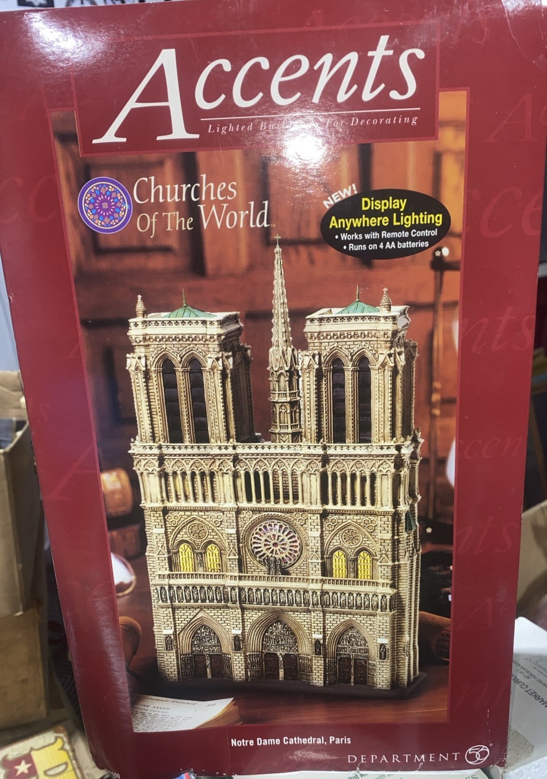 DEPT 56 NOTRE DAME CATHEDRAL — PARIS — CHURCHES OF THE WORLD — — NEW in BOX